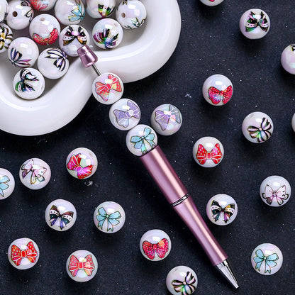 16mm Butterfly Print Acrylic Beads