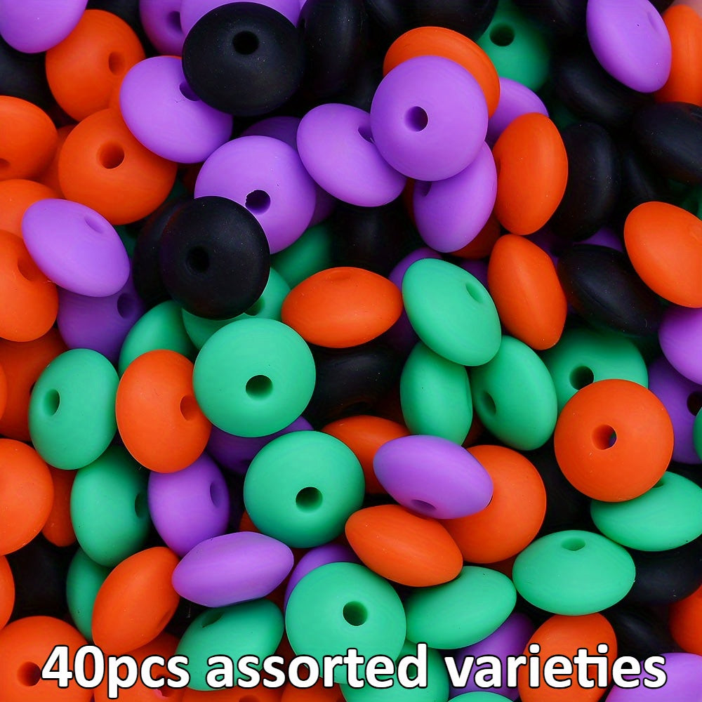 Halloween Oval Silicone Abacus Beads