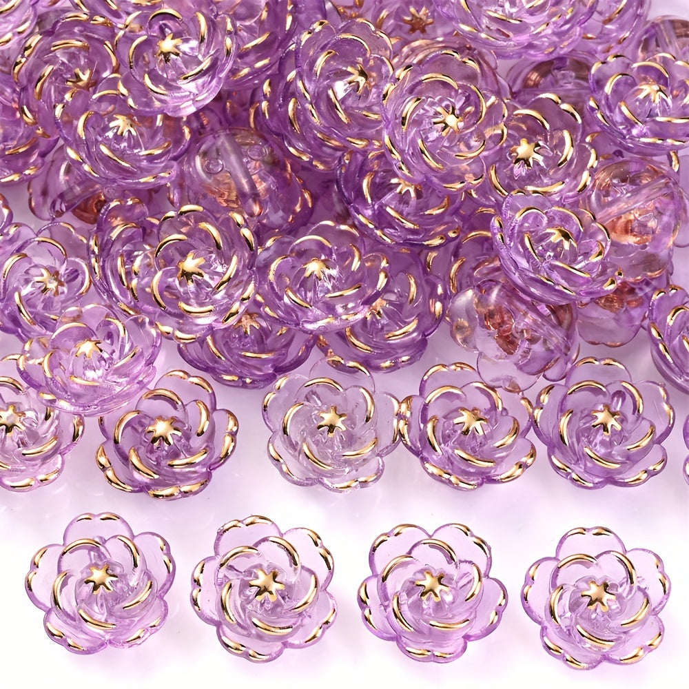 CCB Imitation Metal Plastic Flower Bead Caps