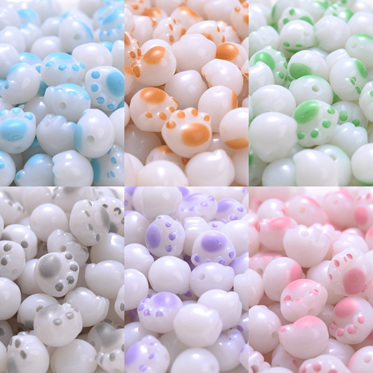 Cartoon Animal Paw Shape Acrylic Beads