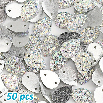 50pcs 10x14mm Pineapple Face AB Resin Flatback Beads