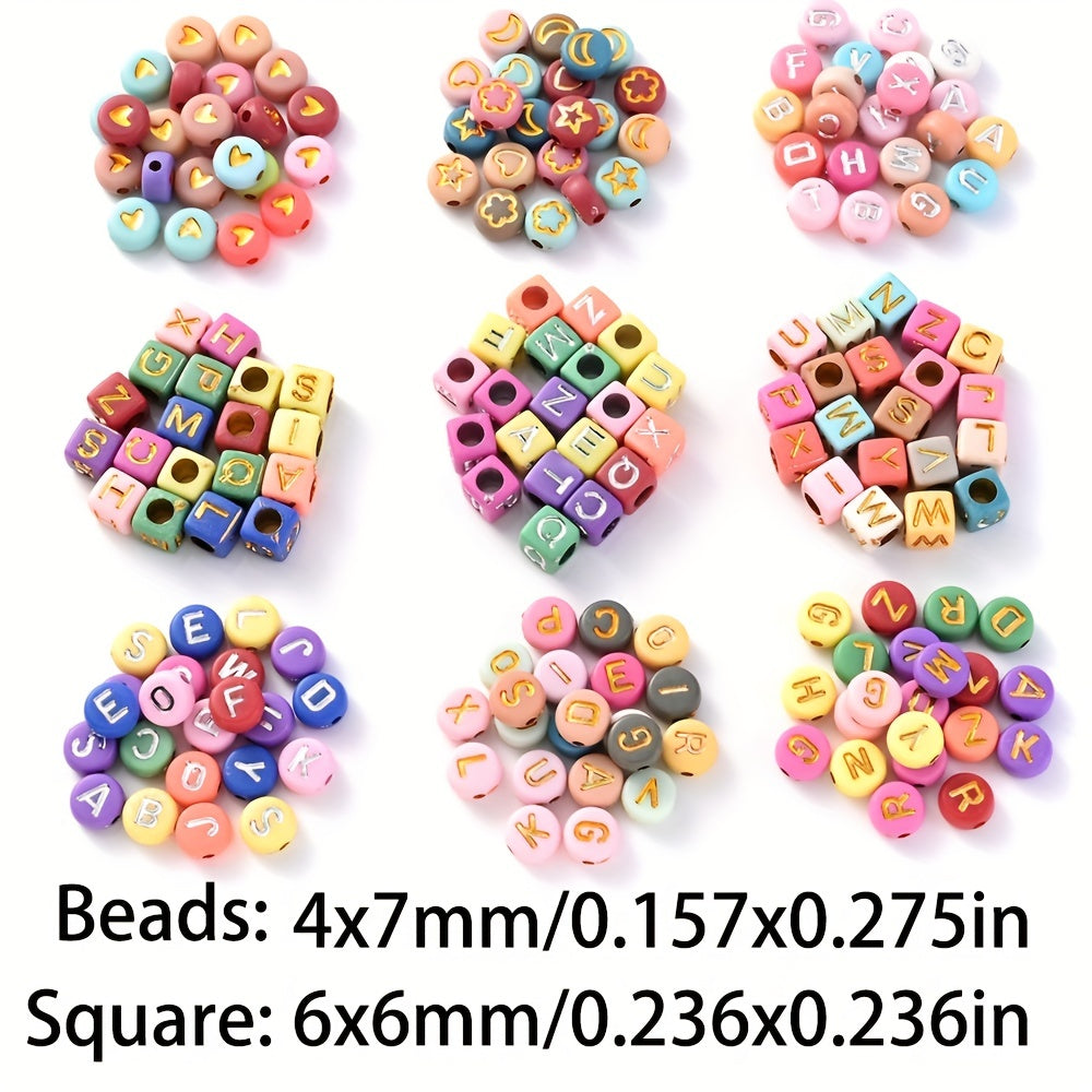 100Pcs Macaron Colorful Acrylic Square Oblate Loose Spacer Beads for Jewelry Making DIY Bracelet Necklace Accessories