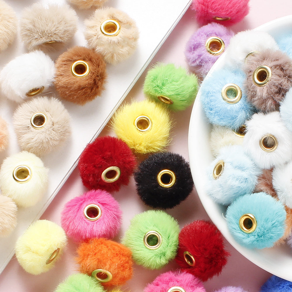 Faux Rabbit Fur Plush Beads
