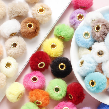 Faux Rabbit Fur Plush Beads