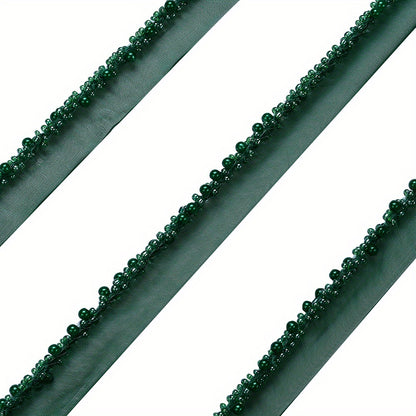85cm 2cm Shiny Tiny Beads Lace Trim Ribbon