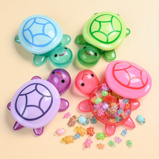 16pcs 12-17mm Luminous Glitter Turtle Acrylic Beads Set