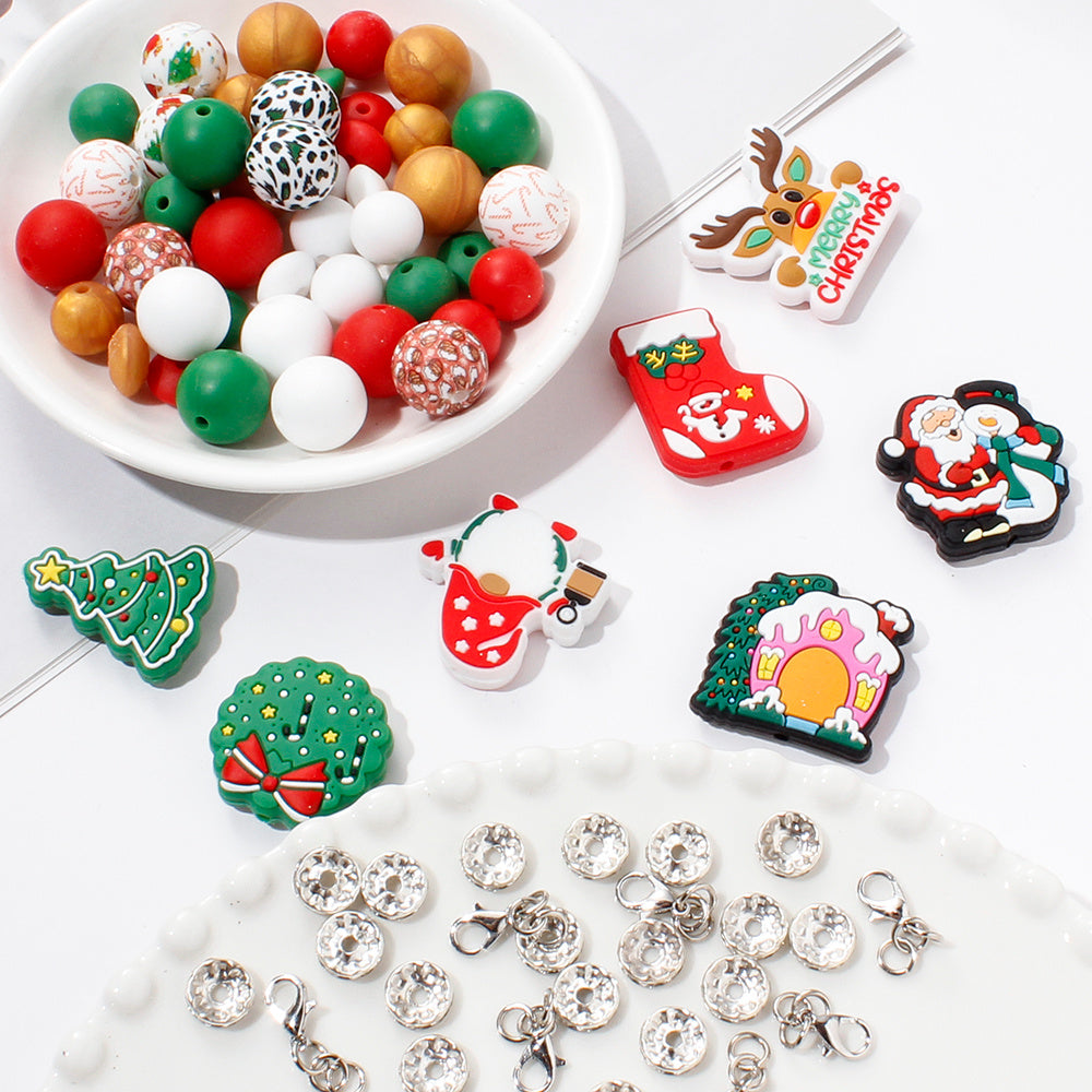 Christmas Silicone Focal Beads Set
