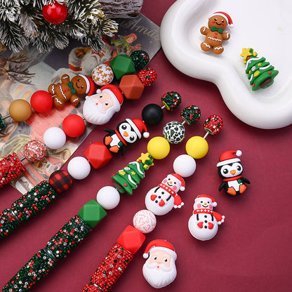 Christmas Silicone Focal Bead Set, 25pcs