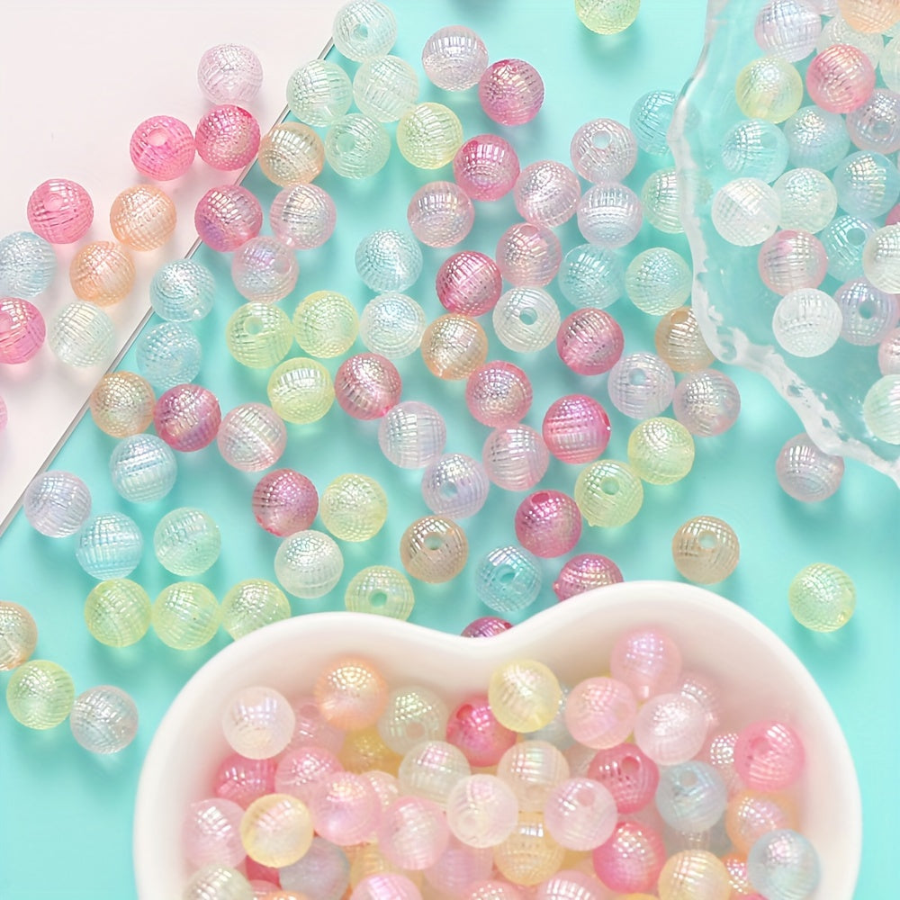 12mm AB Dreamy Gradient Fish Scale Round Flatback Resin Beads
