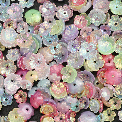 8/11mm Five Petal Acrylic Flower Beads