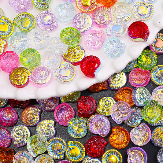 AB Conch Glass Beads