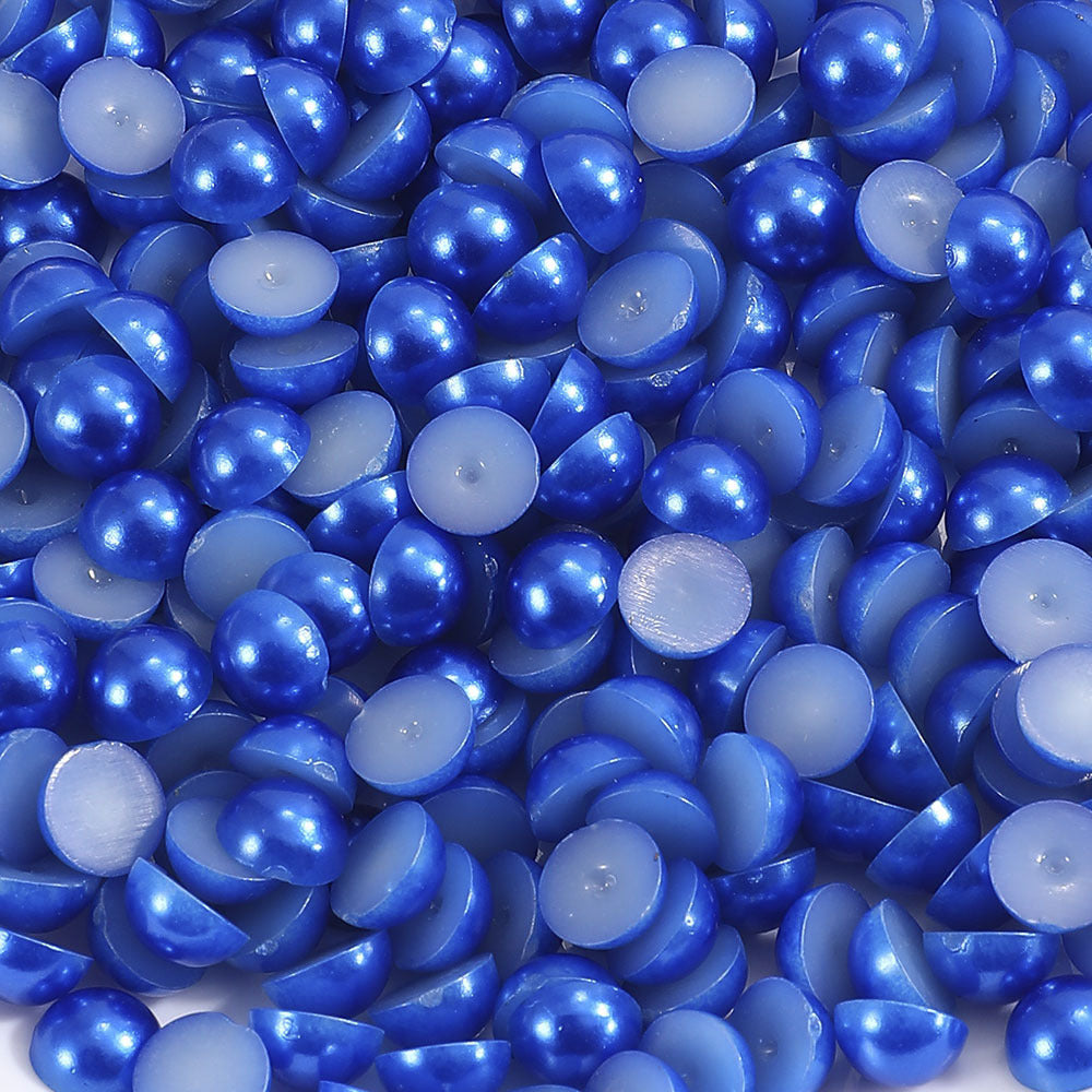 1000pcs Semi Circular Resin Pearl Beads
