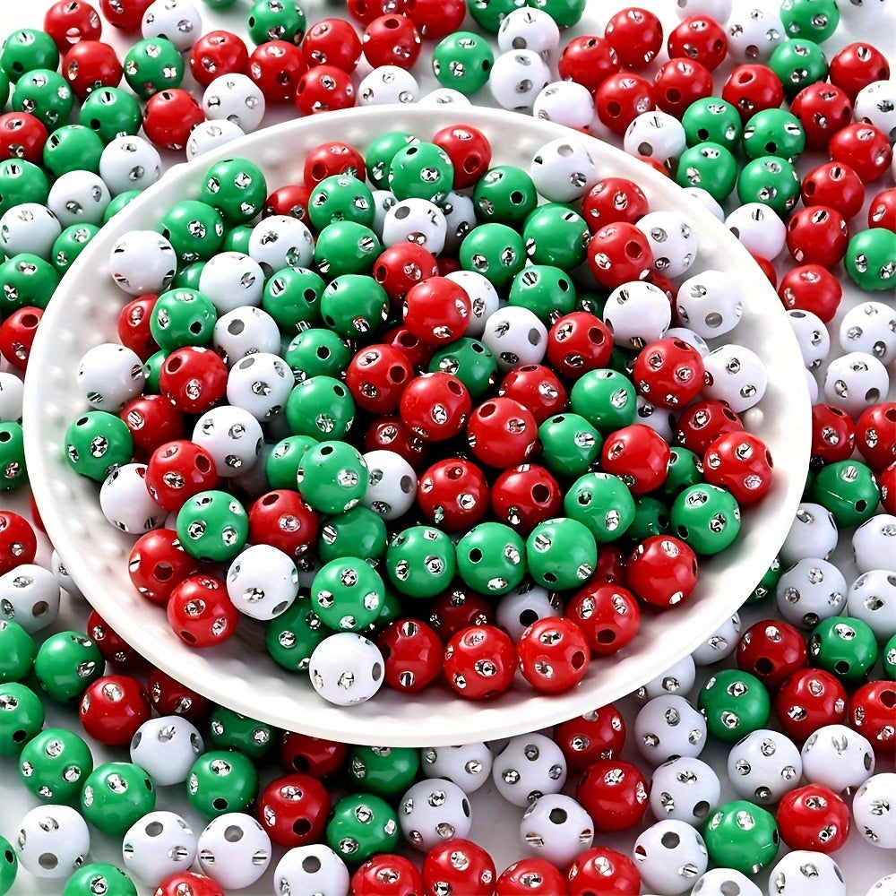 Christmas Rhinestone Acrylic Beads