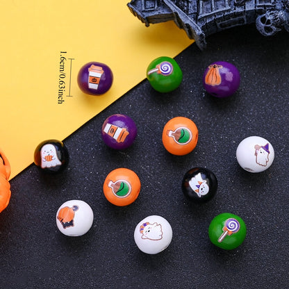 Halloween Wooden Round Beads
