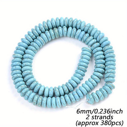 Turquoise Flat Round Lentil Stone Beads