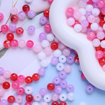 8mm Gradient Fine Line Acrylic Round Beads