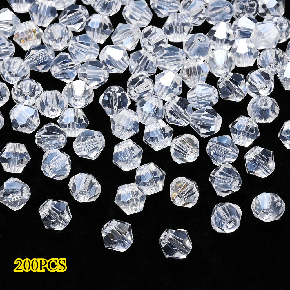 100/200/500pcs 4/6/8mm Faceted AB Glass Beads