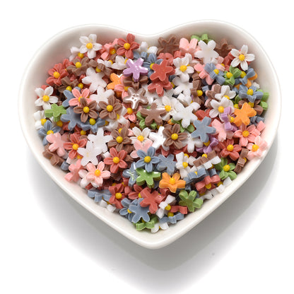 100pcs Mini Flower Flatback Beads