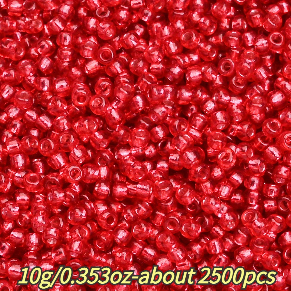 1.5mm Silvery-filled Mini Glass Rice Beads
