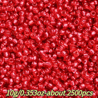 1.5mm Silvery-filled Mini Glass Rice Beads