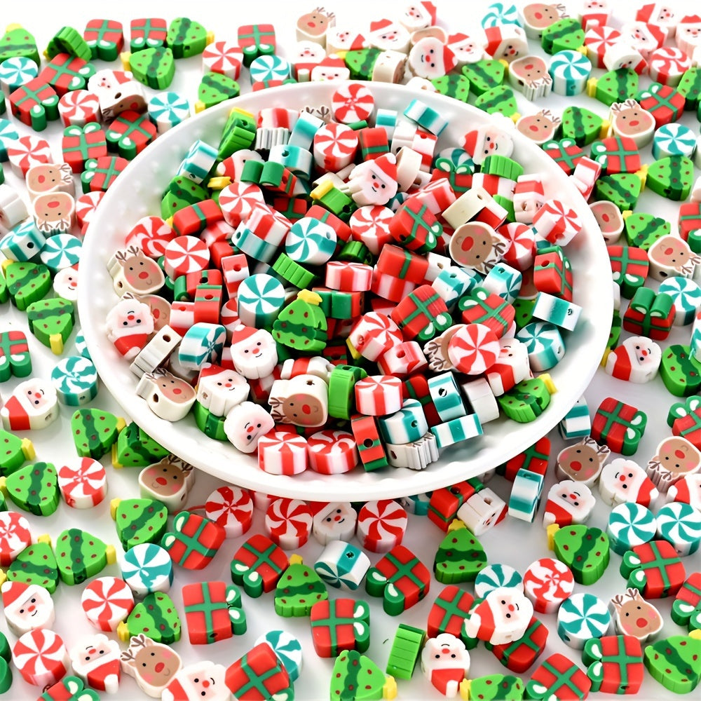 Christmas Clay Spacer Beads, 500pcs