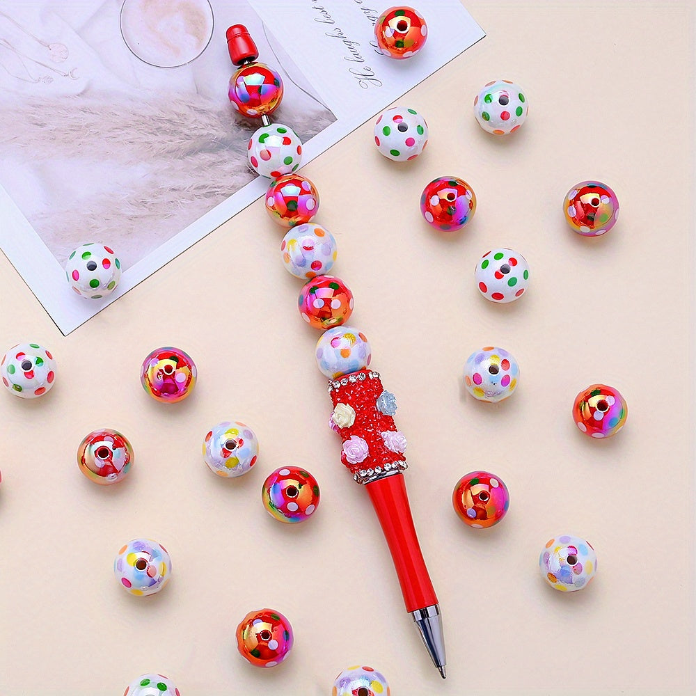 16mm Speckled Pearlescent Acrylic Beads