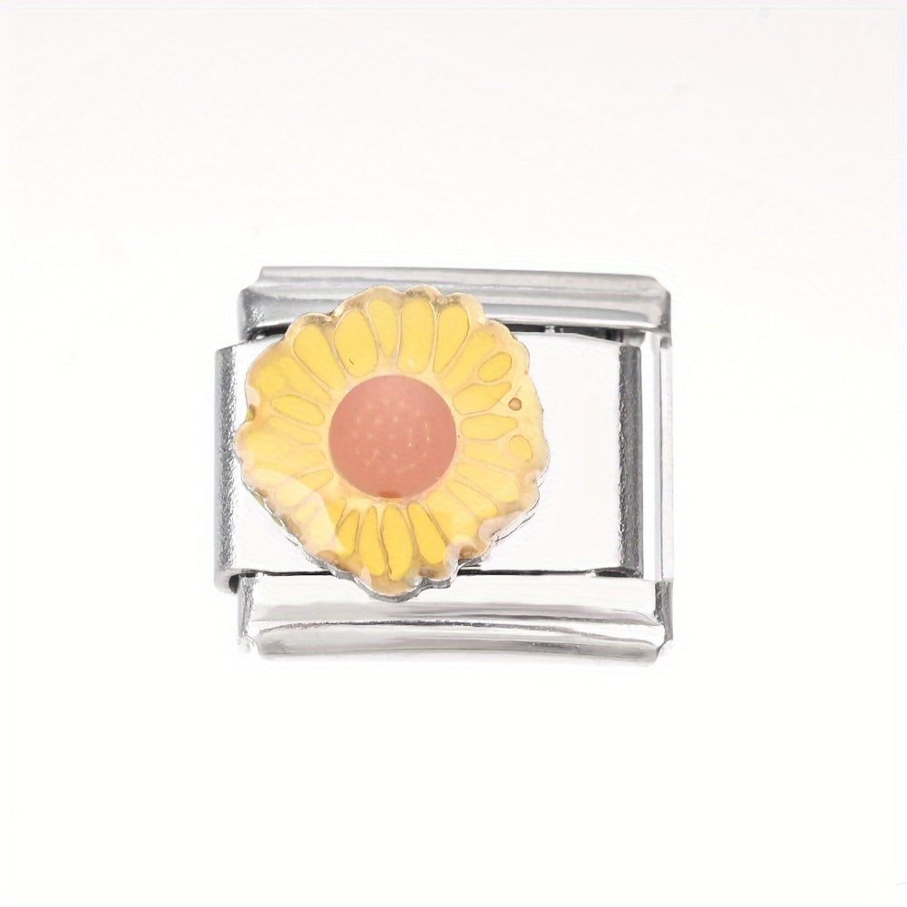 1pc 9x10mm Stainless Steel Flower Module Bead