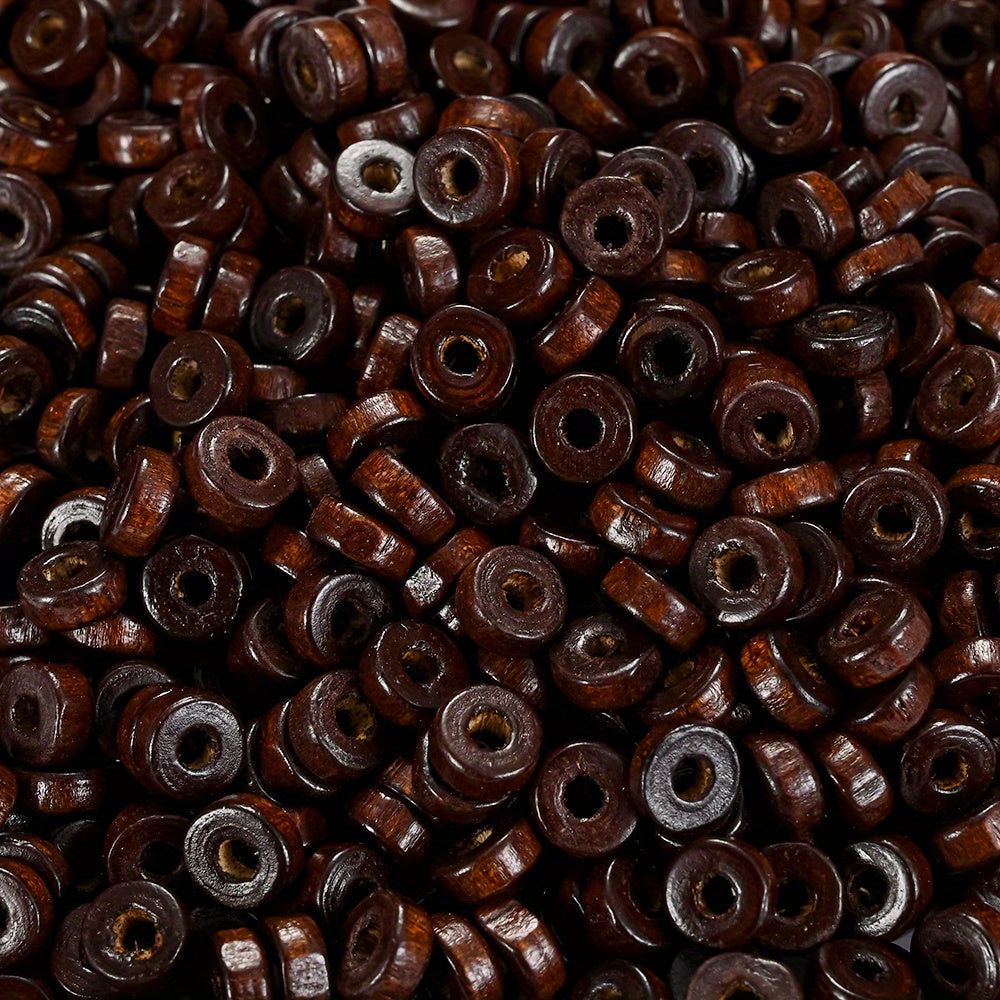 100pcs Wood Flat Round Spacer Beads