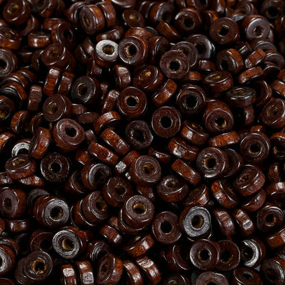 100pcs Wood Flat Round Spacer Beads