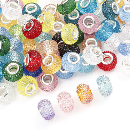 9x14mm Resin Rhinestone Inlaid Beads