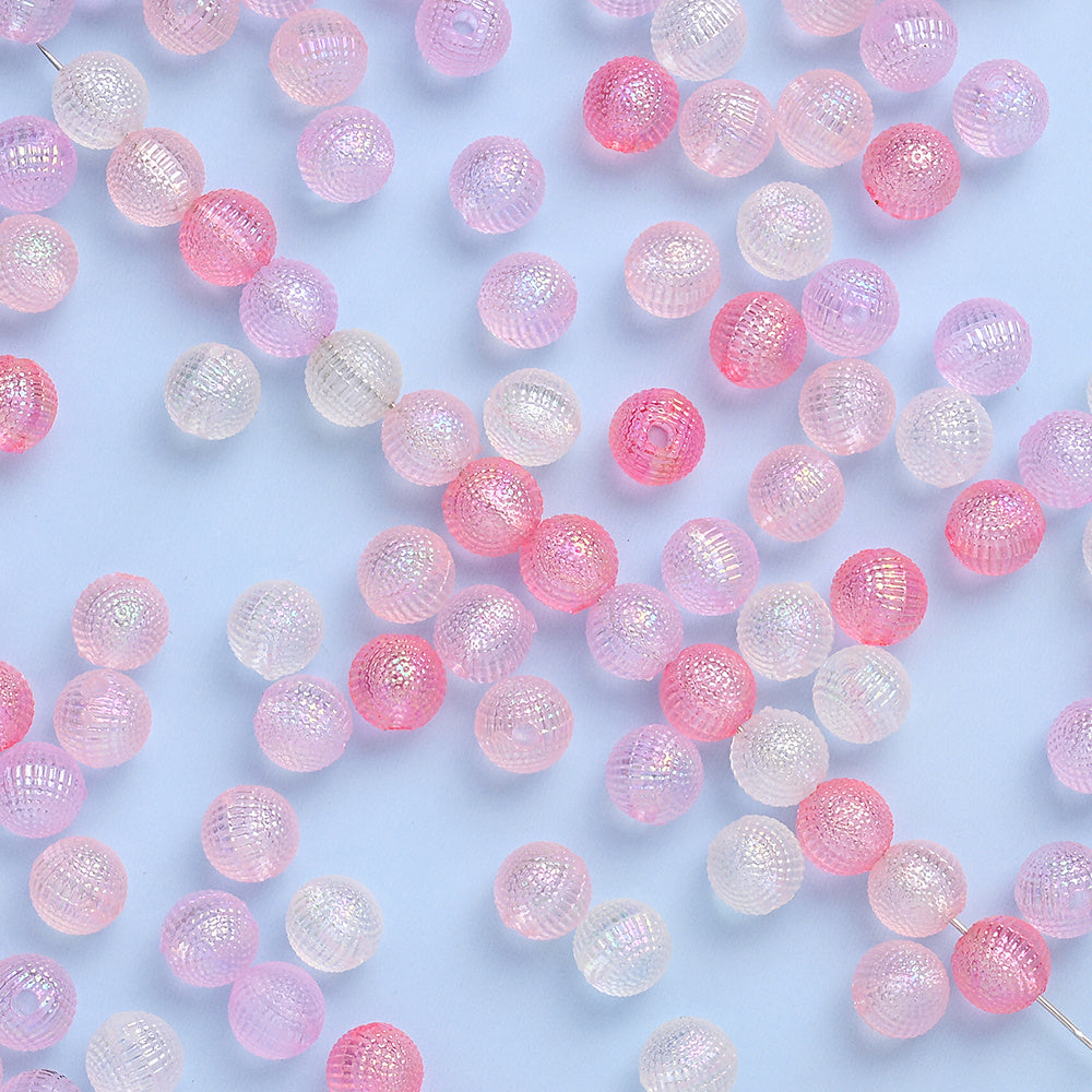 8mm Pink Yangmei Ball Acrylic Beads