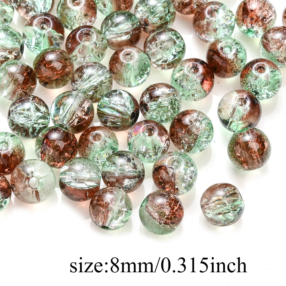 Gradient Crackle Glass Spacer Beads
