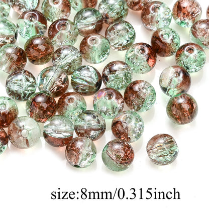 Gradient Crackle Glass Spacer Beads