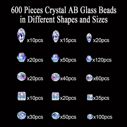 Artificial Rhinestone Faceted Glass Beads Kit