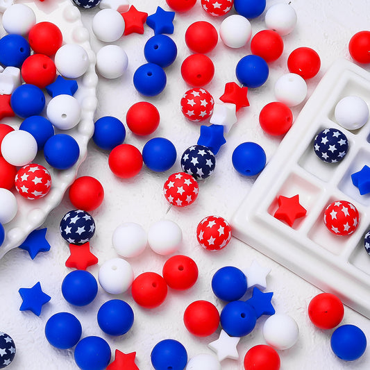Patriotic Silicone Bead Mix