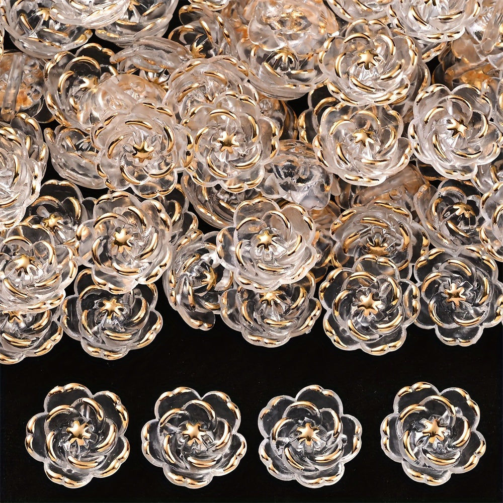 CCB Imitation Metal Plastic Flower Bead Caps