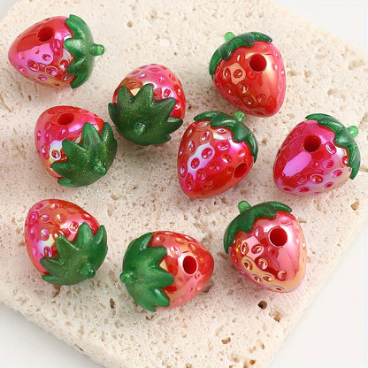 17x23mm Leaf Strawberry Acrylic Beads