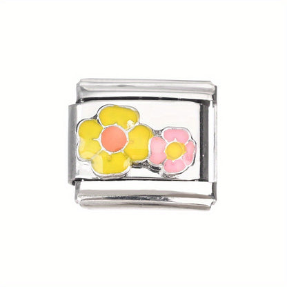 1pc 9x10mm Stainless Steel Flower Module Bead