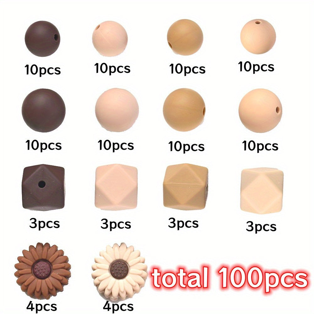 Sun Flower Silicone Beads with Elastic Rope