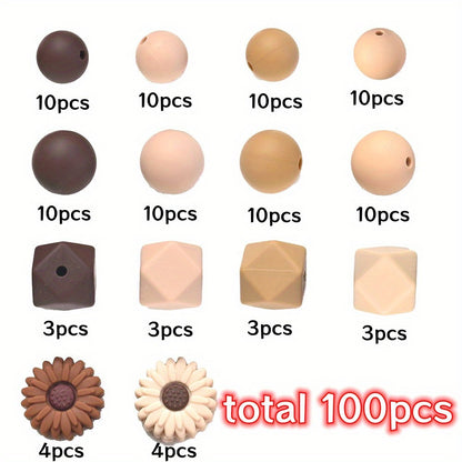 Sun Flower Silicone Beads with Elastic Rope