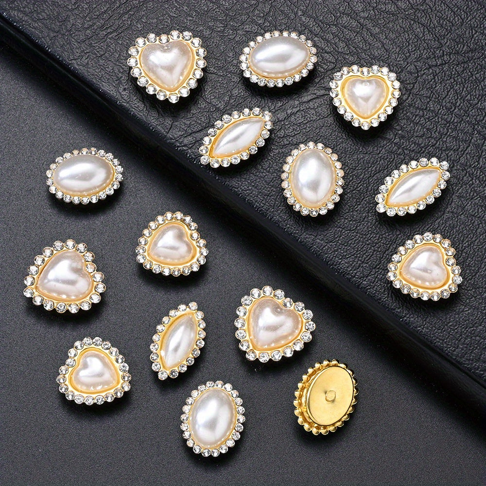 White Heart Oval Acrylic Pearl Beads