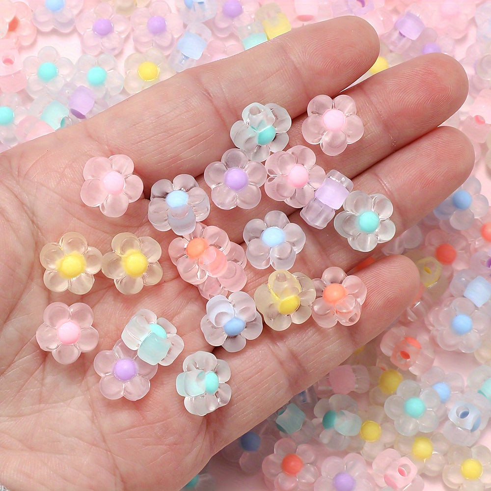 Matte Flower Acrylic Spacer Beads