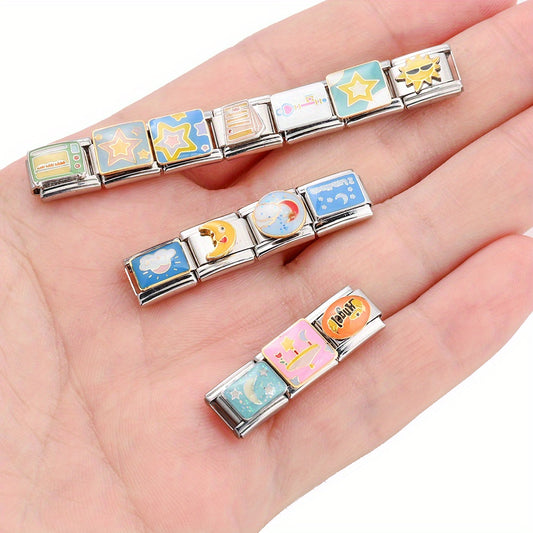 1pc 9x10mm Stainless Steel Module Charm Bead
