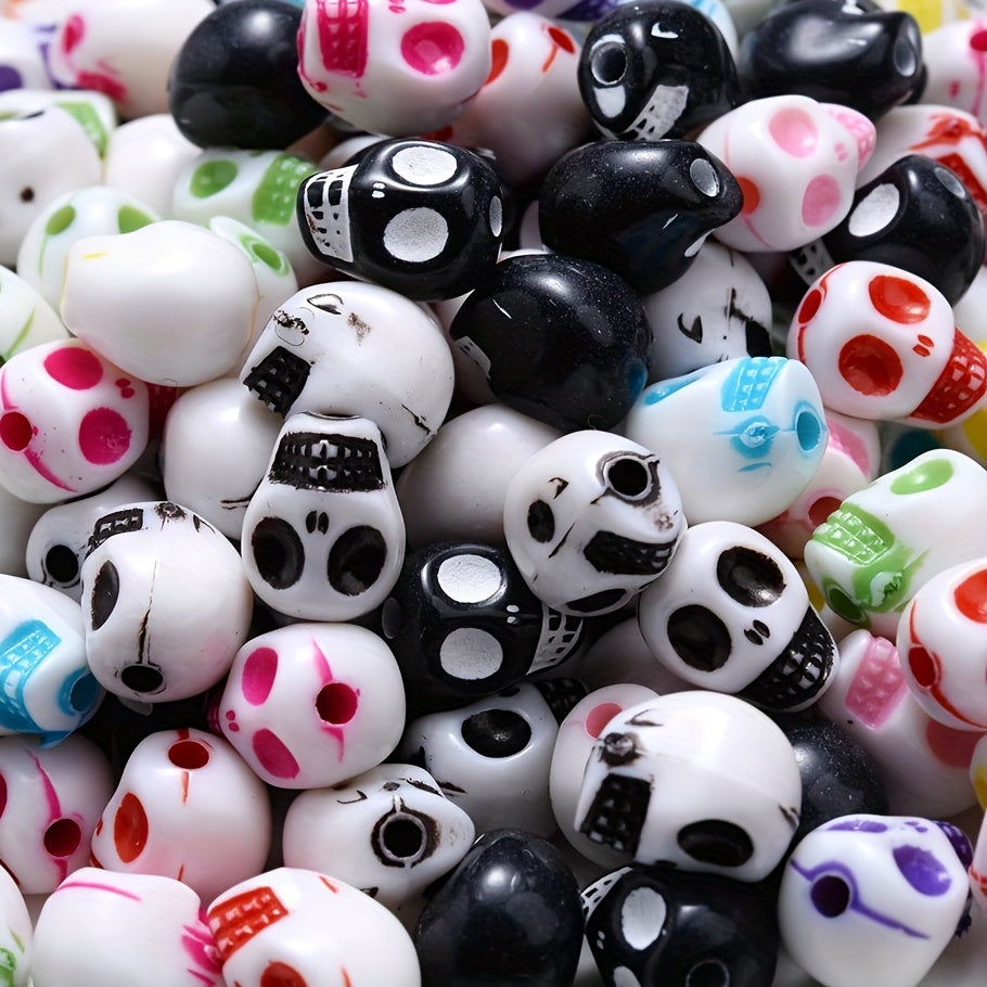 Colorful Acrylic Skull Spacer Beads