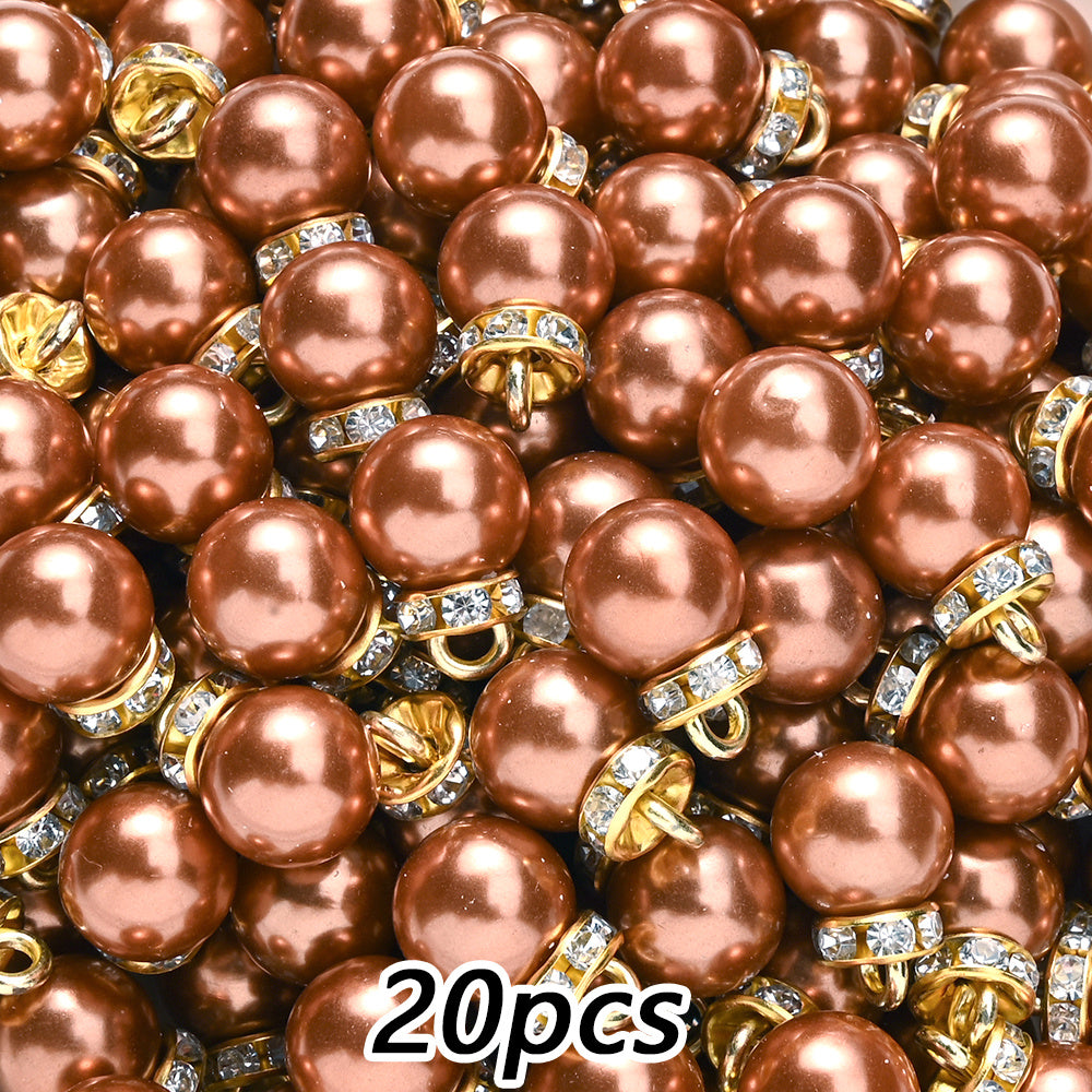 20pcs 10x15mm Multicolor Imitation Pearl Ball Charms