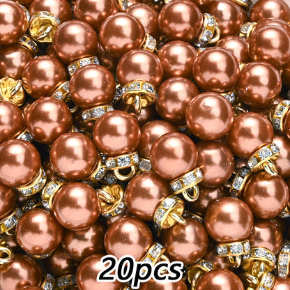20pcs 10x15mm Multicolor Imitation Pearl Ball Charms