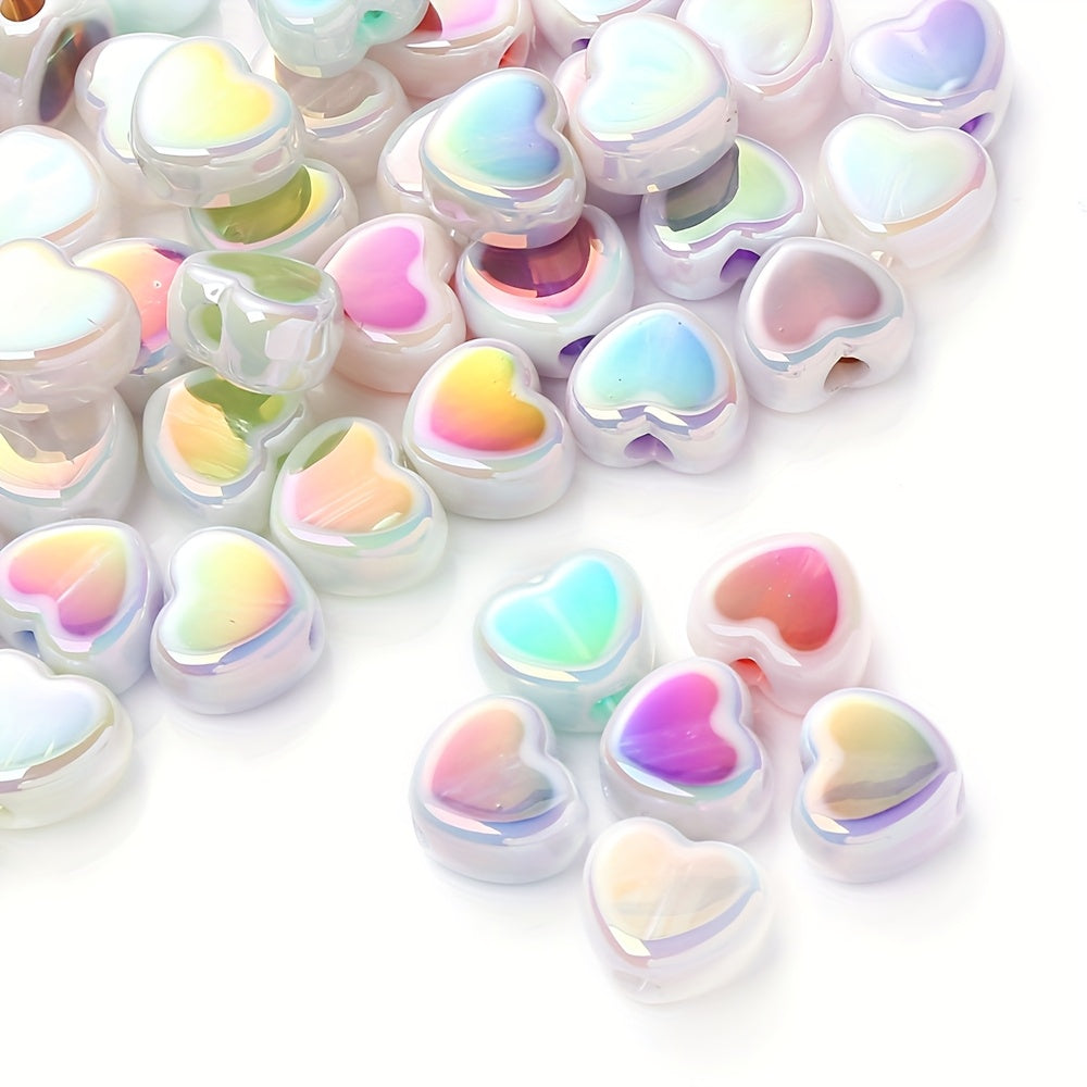 10pcs 15mm AB Color Big Heart Acrylic Beads