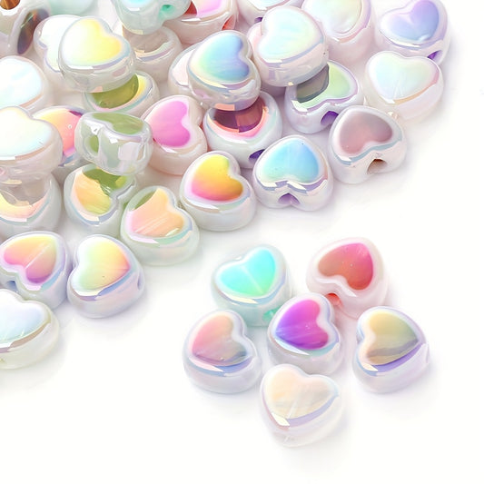 10pcs 15mm AB Color Big Heart Acrylic Beads
