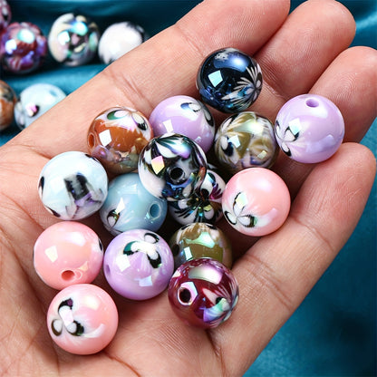 Matte Gradient Acrylic Lion Awakening Carving Beads