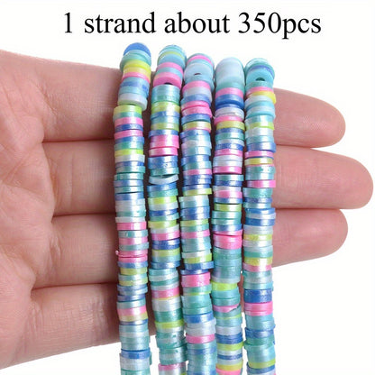 1 Strand 6mm AB Shiny Heishi Clay Beads